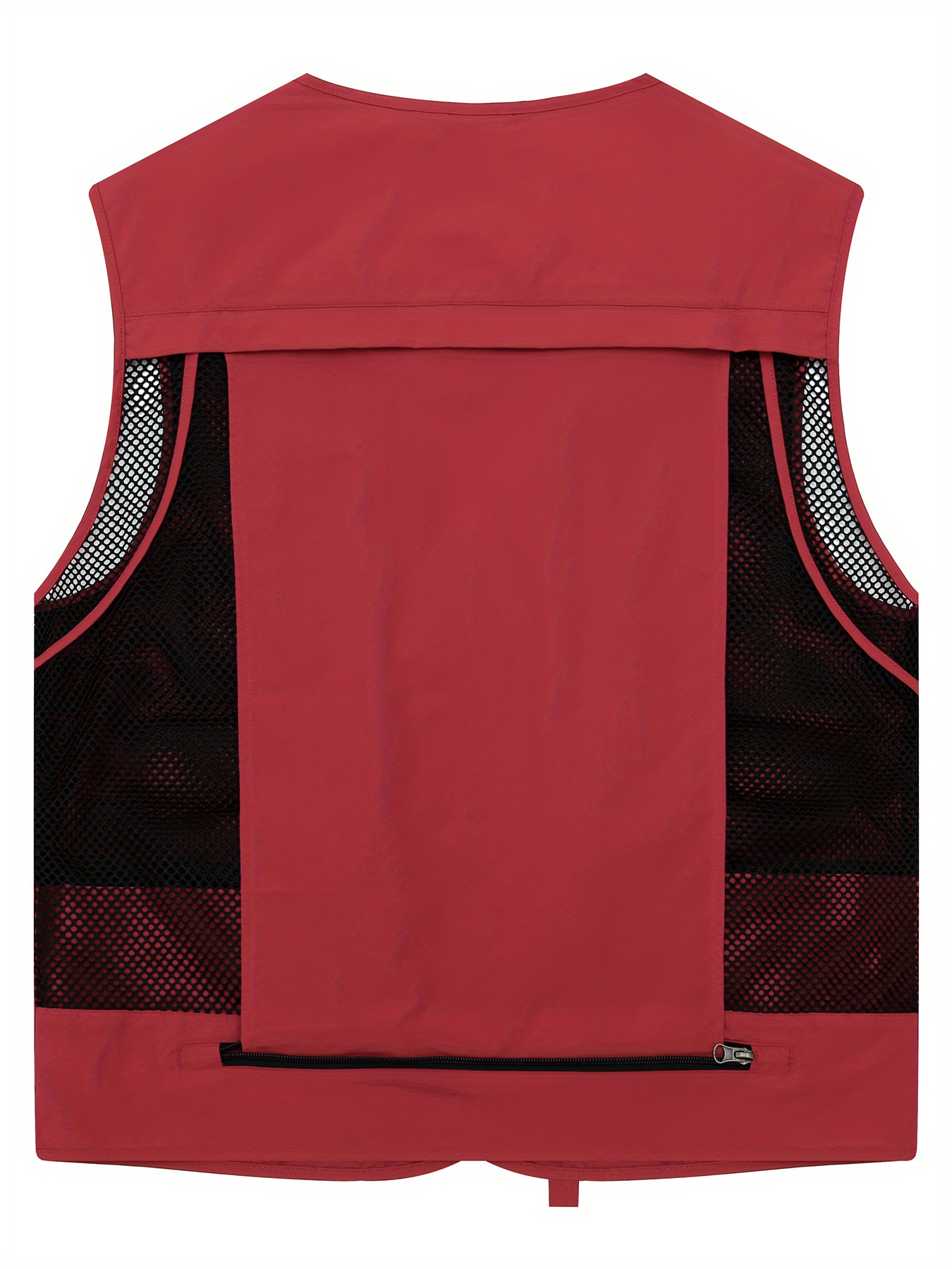 Zipper Pockets Cargo Vest, Men's Casual V Neck Zip Up Vest For Spring Summer Outdoor Fishing Photography