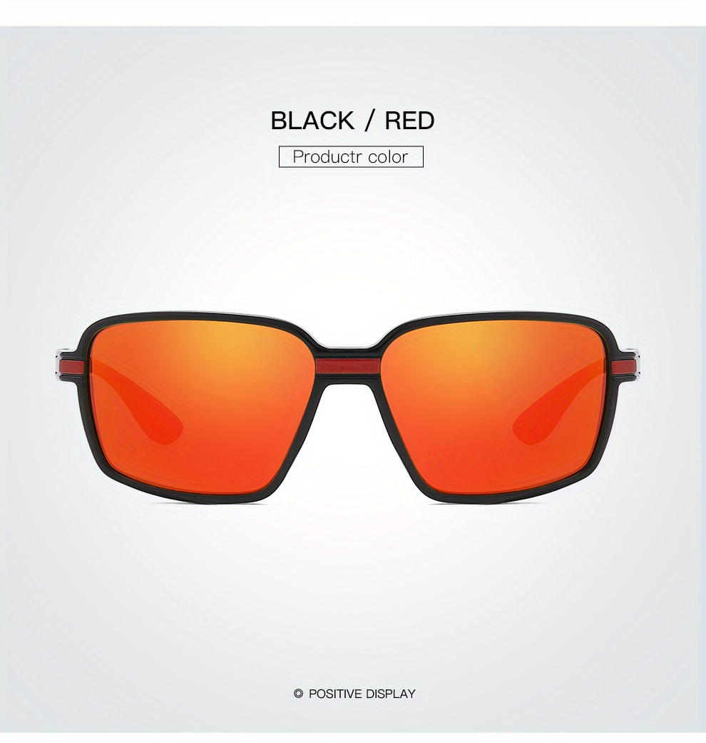 Polarized Sports Glasses, Square Frame, TAC Lens, PC Frame, Anti-Fog Cloth, for Men, Driver