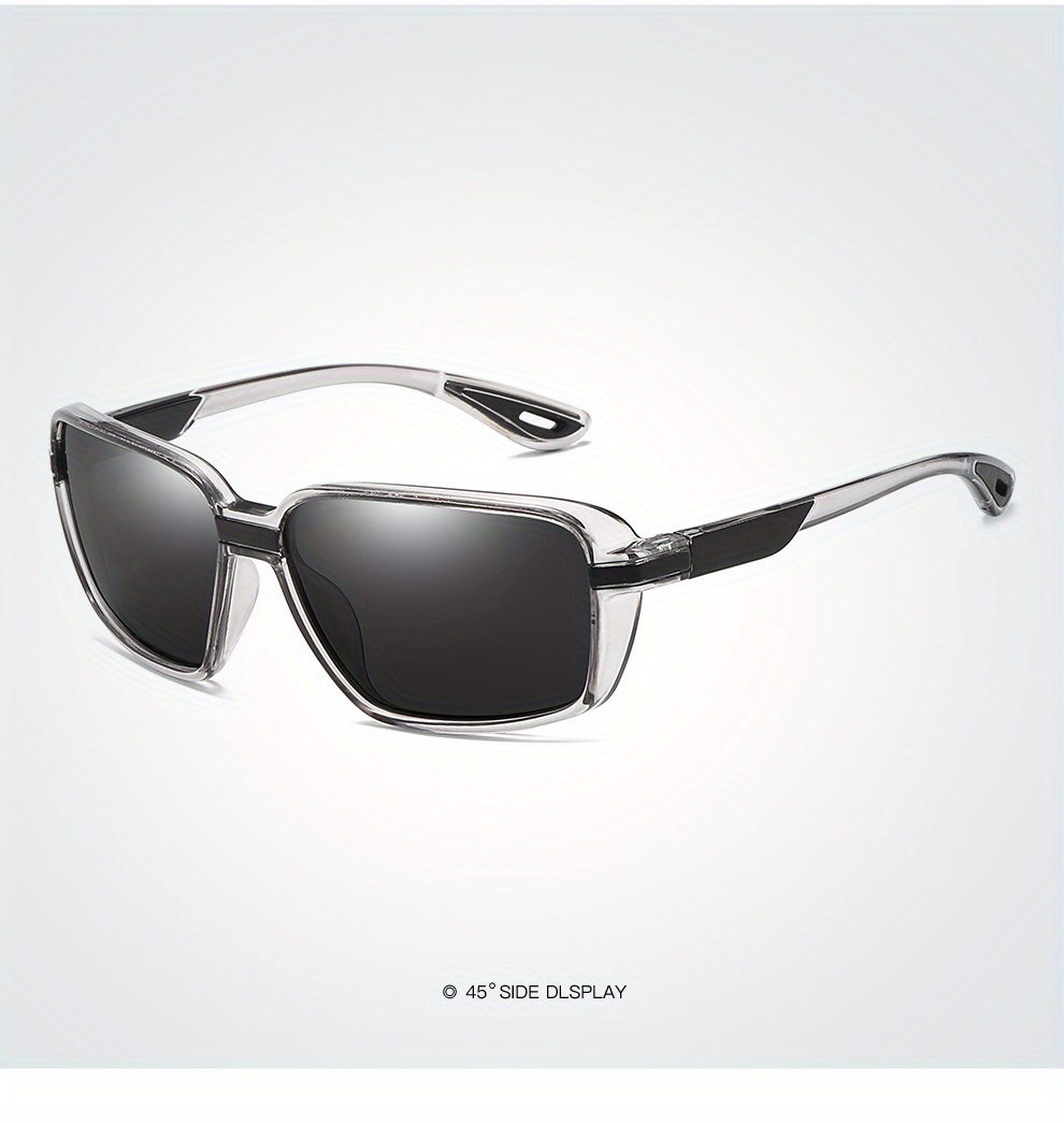 Polarized Sports Glasses, Square Frame, TAC Lens, PC Frame, Anti-Fog Cloth, for Men, Driver