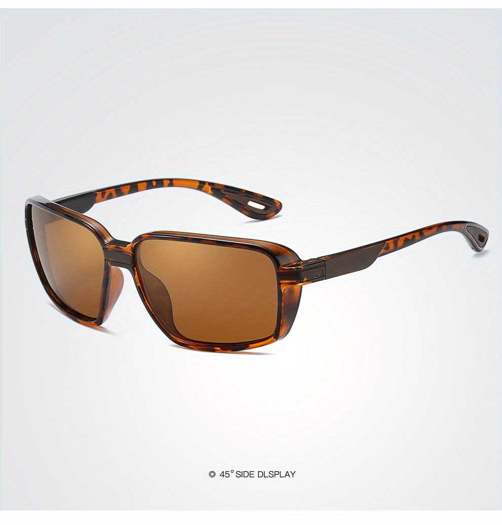 Polarized Sports Glasses, Square Frame, TAC Lens, PC Frame, Anti-Fog Cloth, for Men, Driver