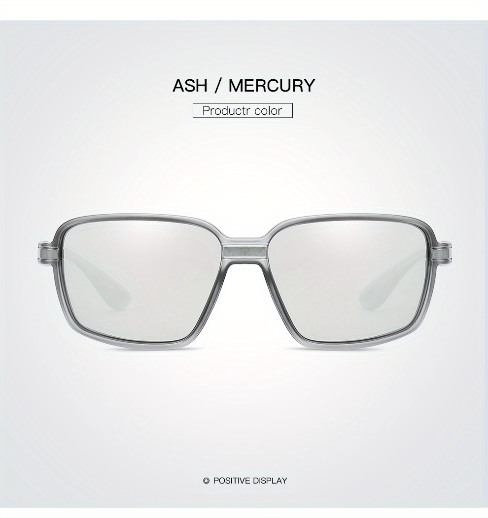 Polarized Sports Glasses, Square Frame, TAC Lens, PC Frame, Anti-Fog Cloth, for Men, Driver