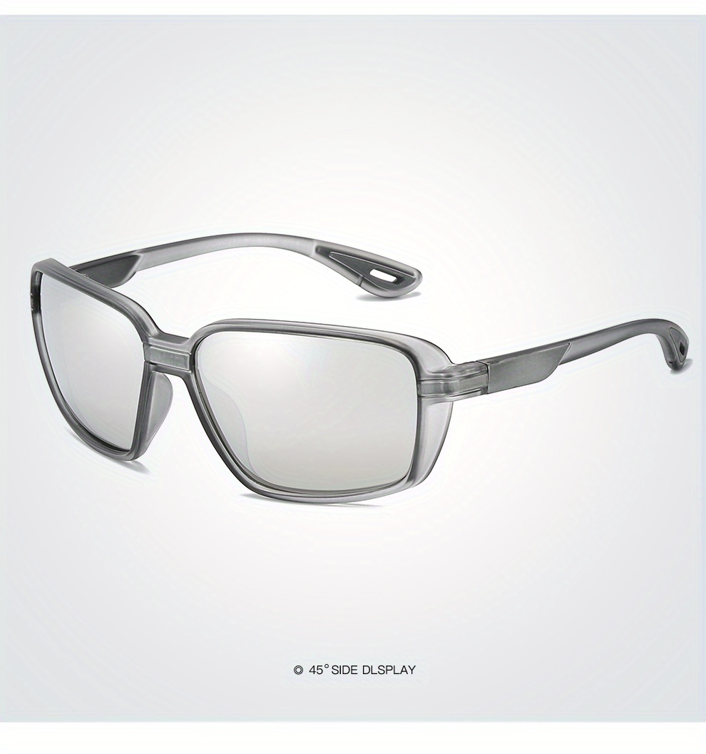 Polarized Sports Glasses, Square Frame, TAC Lens, PC Frame, Anti-Fog Cloth, for Men, Driver