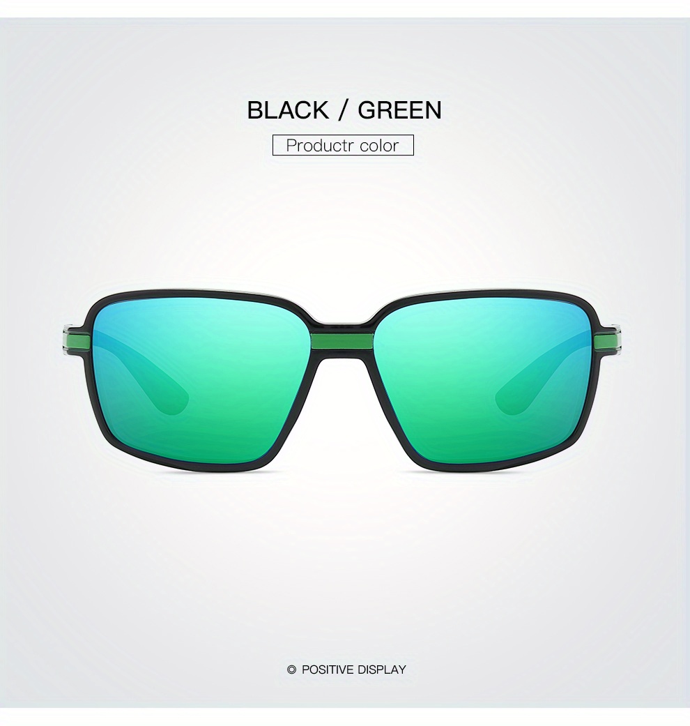 Polarized Sports Glasses, Square Frame, TAC Lens, PC Frame, Anti-Fog Cloth, for Men, Driver