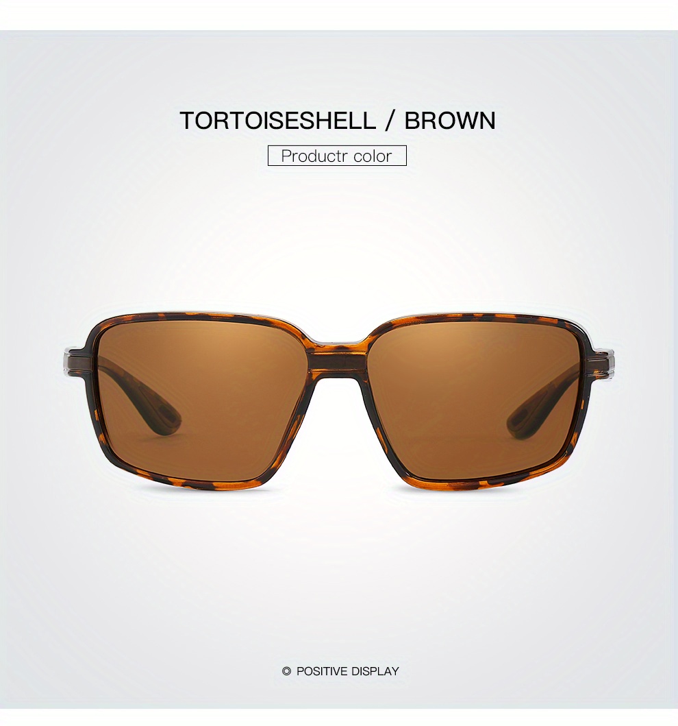 Polarized Sports Glasses, Square Frame, TAC Lens, PC Frame, Anti-Fog Cloth, for Men, Driver