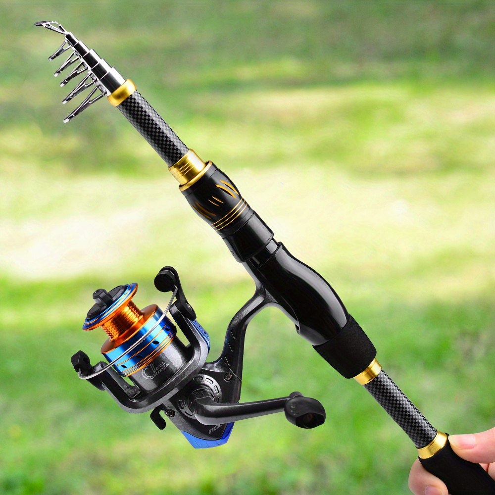 PROBEROS Complete Fishing Kit: 4.9ft-7.9ft Lightweight Glass Steel Spinning Rod & Reel Combo, Colorful Lures, Sinkers, Hooks with Camo Storage Bag - Perfect for Freshwater & Saltwater, Fishing Hooks