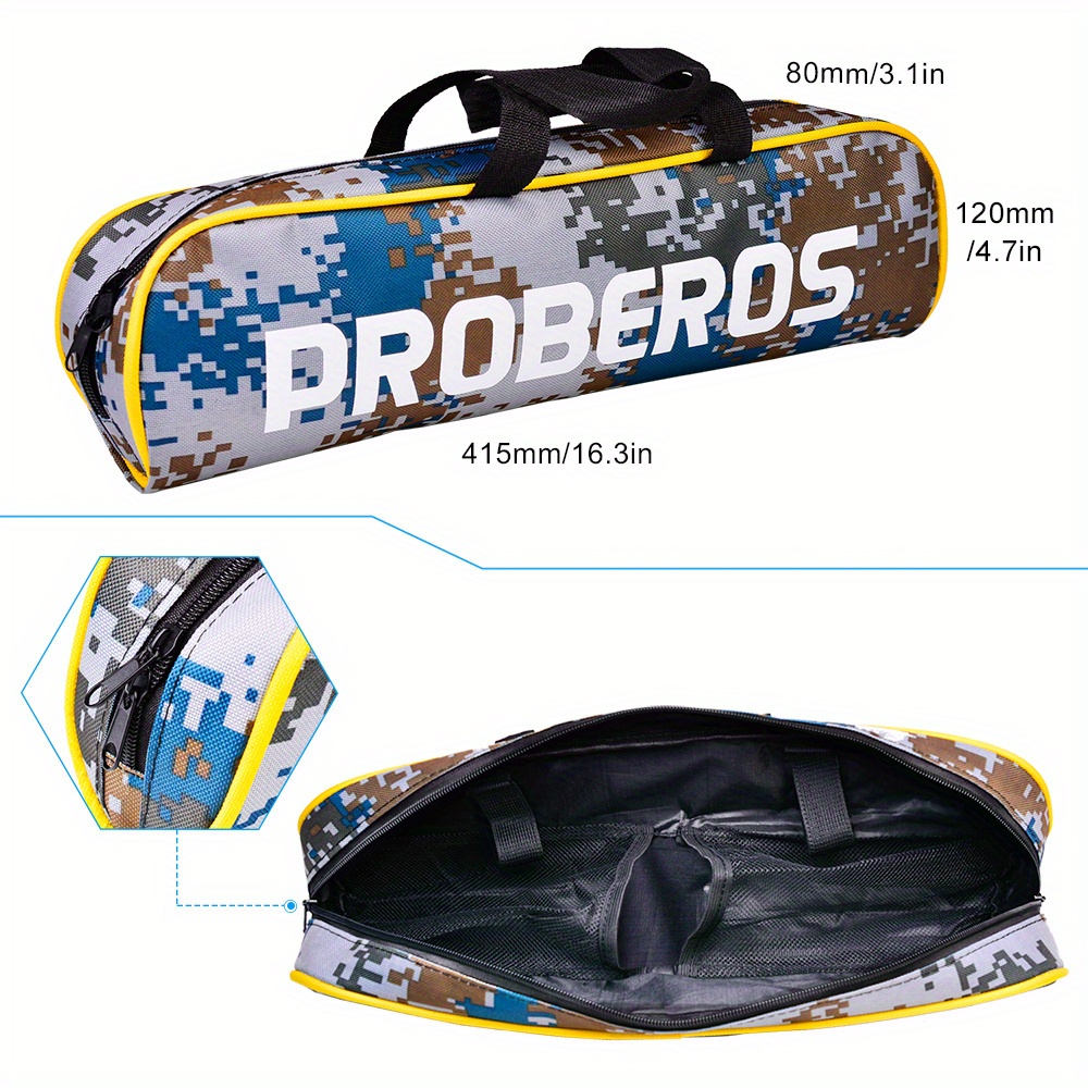 PROBEROS Complete Fishing Kit: 4.9ft-7.9ft Lightweight Glass Steel Spinning Rod & Reel Combo, Colorful Lures, Sinkers, Hooks with Camo Storage Bag - Perfect for Freshwater & Saltwater, Fishing Hooks