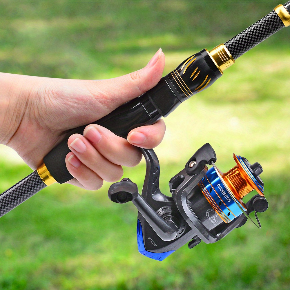 PROBEROS Complete Fishing Kit: 4.9ft-7.9ft Lightweight Glass Steel Spinning Rod & Reel Combo, Colorful Lures, Sinkers, Hooks with Camo Storage Bag - Perfect for Freshwater & Saltwater, Fishing Hooks