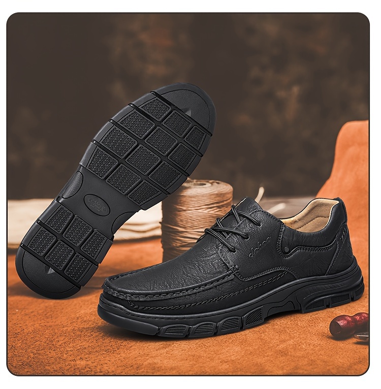CLOHOO Brand Handmade Shoes with Thick Rubber Soles, Suitable for Business And Casual Wear for Men. Comfortable, Breathable, Lace-Up, Durable, Soft-Soled Casual Shoes for Men.