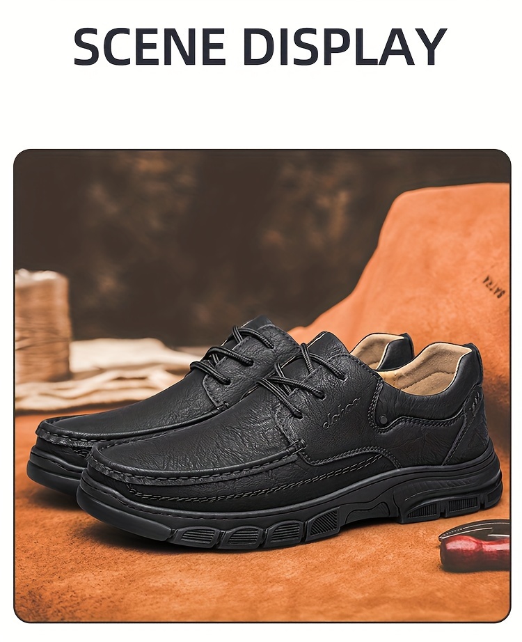 CLOHOO Brand Handmade Shoes with Thick Rubber Soles, Suitable for Business And Casual Wear for Men. Comfortable, Breathable, Lace-Up, Durable, Soft-Soled Casual Shoes for Men.