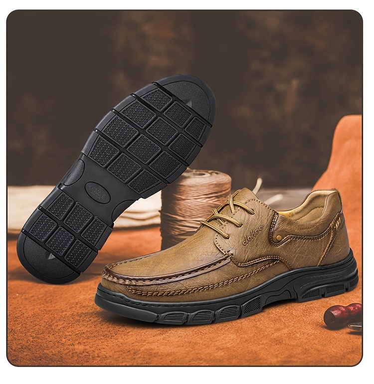 CLOHOO Brand Handmade Shoes with Thick Rubber Soles, Suitable for Business And Casual Wear for Men. Comfortable, Breathable, Lace-Up, Durable, Soft-Soled Casual Shoes for Men.