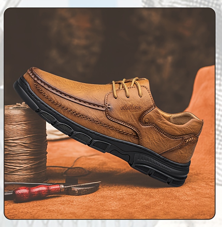 CLOHOO Brand Handmade Shoes with Thick Rubber Soles, Suitable for Business And Casual Wear for Men. Comfortable, Breathable, Lace-Up, Durable, Soft-Soled Casual Shoes for Men.