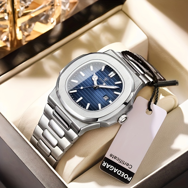 POEDAGAR High Quality Ultra-thin Calendar Quartz Business Men's Casual Watch