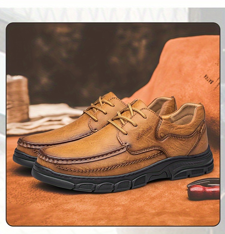 CLOHOO Brand Handmade Shoes with Thick Rubber Soles, Suitable for Business And Casual Wear for Men. Comfortable, Breathable, Lace-Up, Durable, Soft-Soled Casual Shoes for Men.