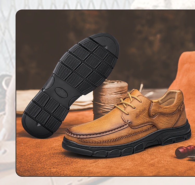CLOHOO Brand Handmade Shoes with Thick Rubber Soles, Suitable for Business And Casual Wear for Men. Comfortable, Breathable, Lace-Up, Durable, Soft-Soled Casual Shoes for Men.