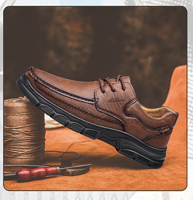 CLOHOO Brand Handmade Shoes with Thick Rubber Soles, Suitable for Business And Casual Wear for Men. Comfortable, Breathable, Lace-Up, Durable, Soft-Soled Casual Shoes for Men.