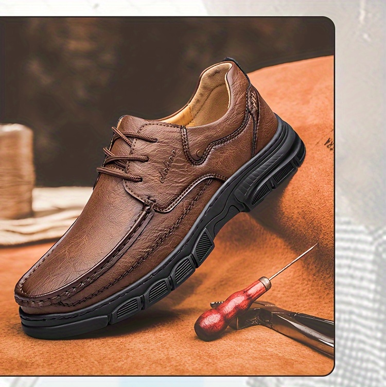 CLOHOO Brand Handmade Shoes with Thick Rubber Soles, Suitable for Business And Casual Wear for Men. Comfortable, Breathable, Lace-Up, Durable, Soft-Soled Casual Shoes for Men.