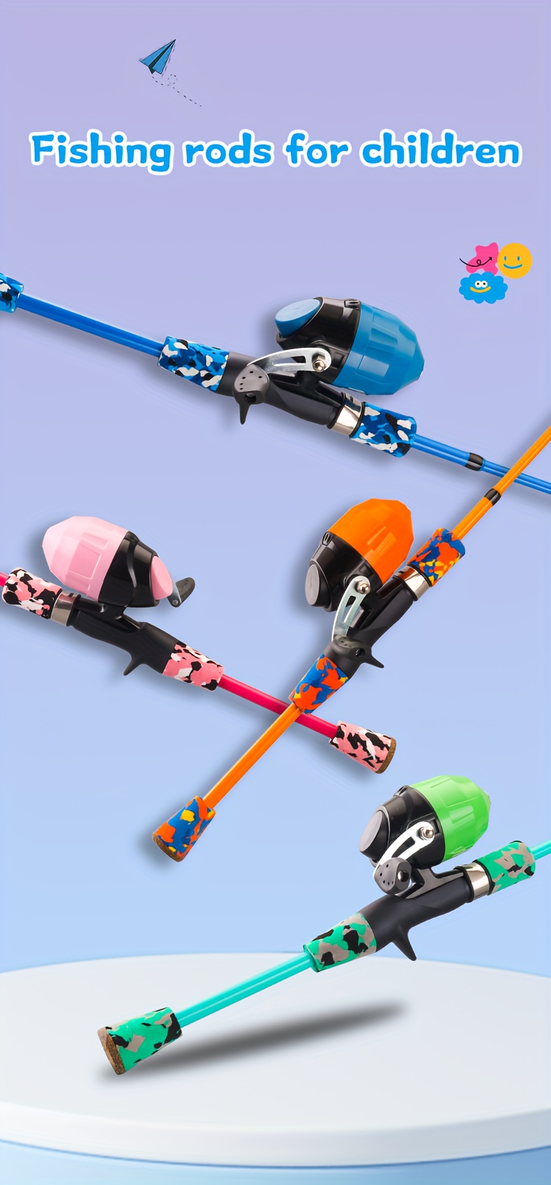1 Youngsters' Blue Carbon Fiber Fishing Rod Kit - Lightweight, Ambidextrous with Reel, Lures, Hooks, Swivels & Storage Bag - Ideal for Outdoor Camping & Leisure Fishing, Fishing Accessory
