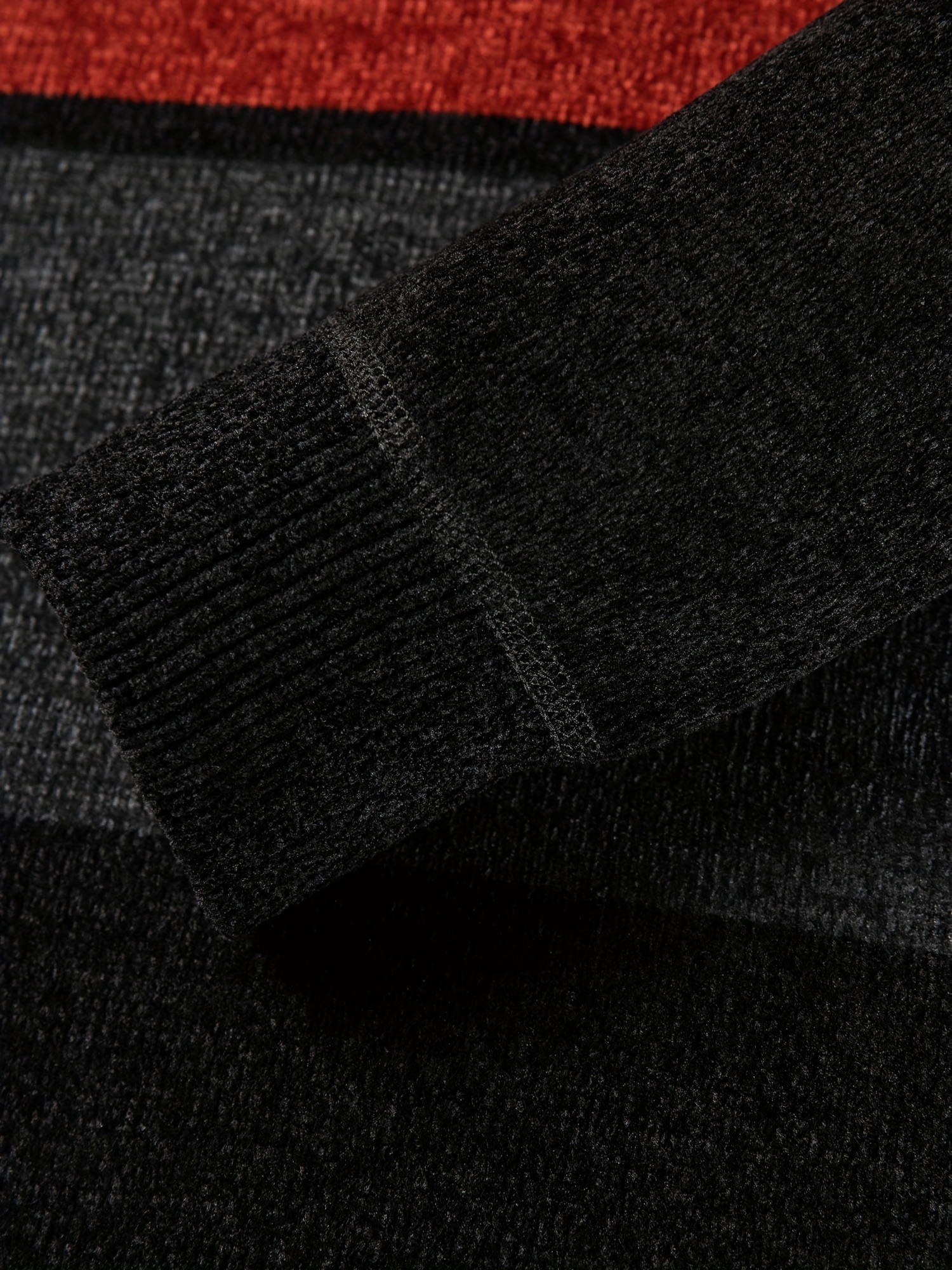 Men'S Winter Striped Crew Neck Sweater, Thickened Polyester, Casual Round Neck, Regular Fit, Long Sleeve, Knitted Pullover with Ribbed Hem and Cuffs, Fashionable Letter Pattern, Winter Warmth Top