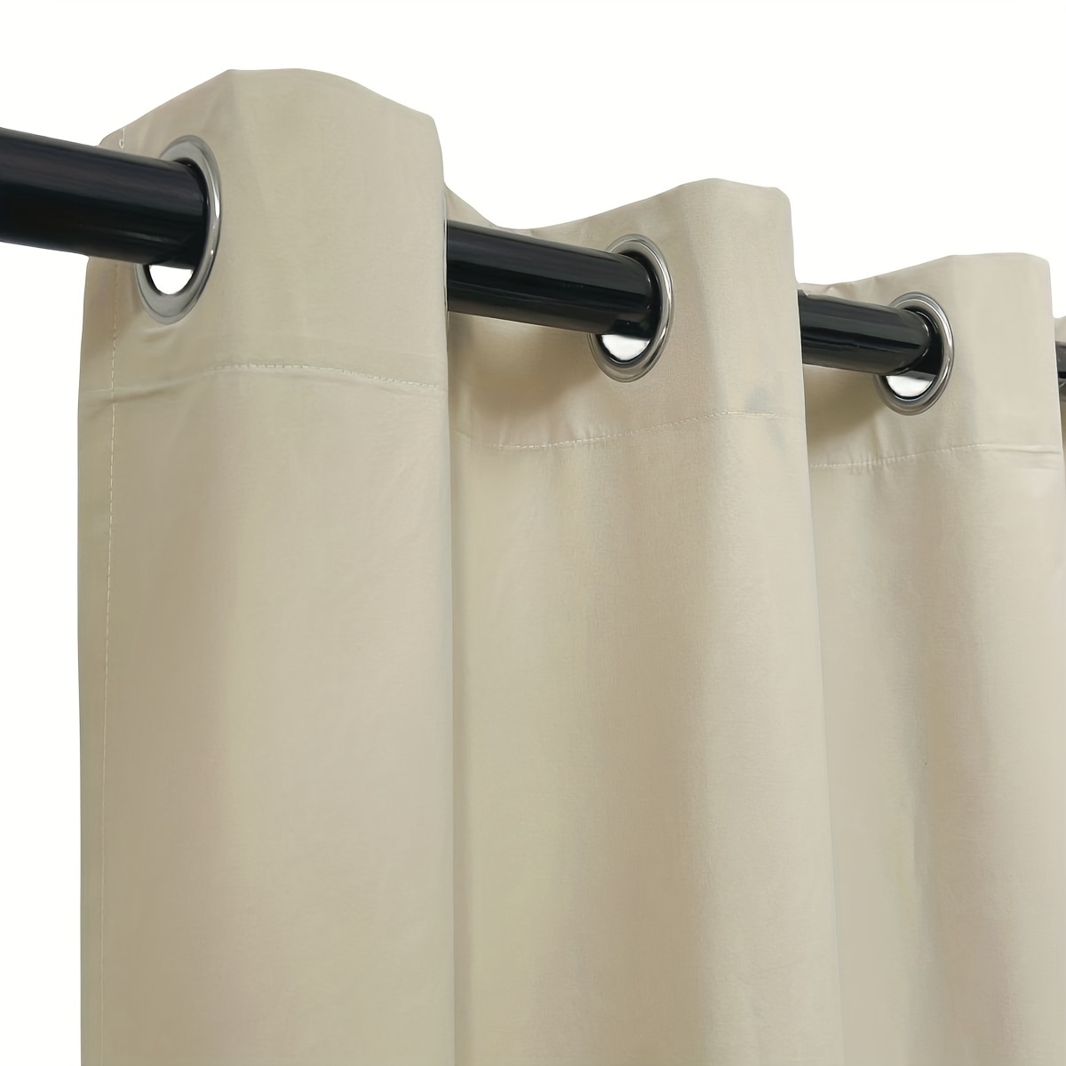 4pcs, Minimalist Blackout Curtains, Covered with Film and Rope Ring, Darkening and Sun Protection Curtains for Bedroom, Study, Living Room, Dining Room, a Set of 4 Panels