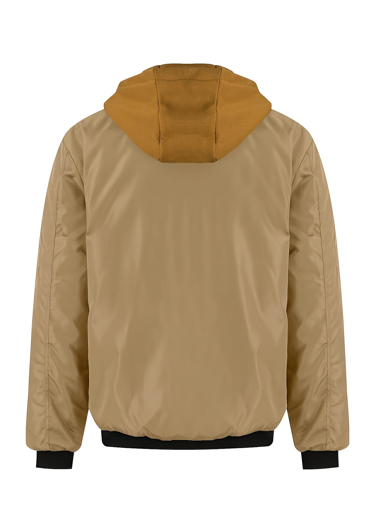Pearson BOM Men's Fleece-Lined Hooded Jacket - Casual Olive Green Bomber with Zip Detail, Stretch Fabric, Perfect for Outdoor Activities in Fall & Winter, Outdoor Casual Jacket|Stylish Contrast Interior|Polyester Jacket