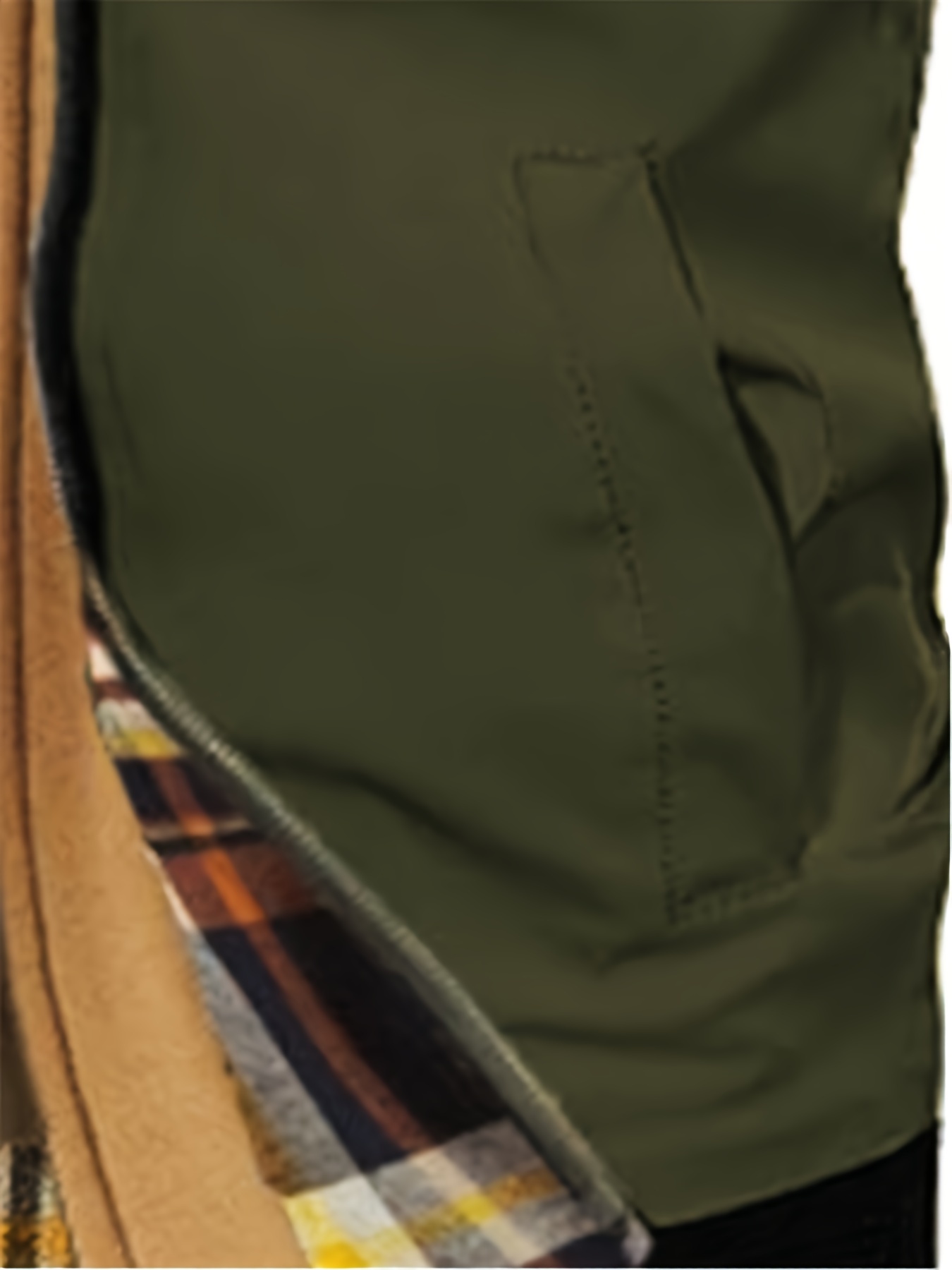 Pearson BOM Men's Fleece-Lined Hooded Jacket - Casual Olive Green Bomber with Zip Detail, Stretch Fabric, Perfect for Outdoor Activities in Fall & Winter, Outdoor Casual Jacket|Stylish Contrast Interior|Polyester Jacket