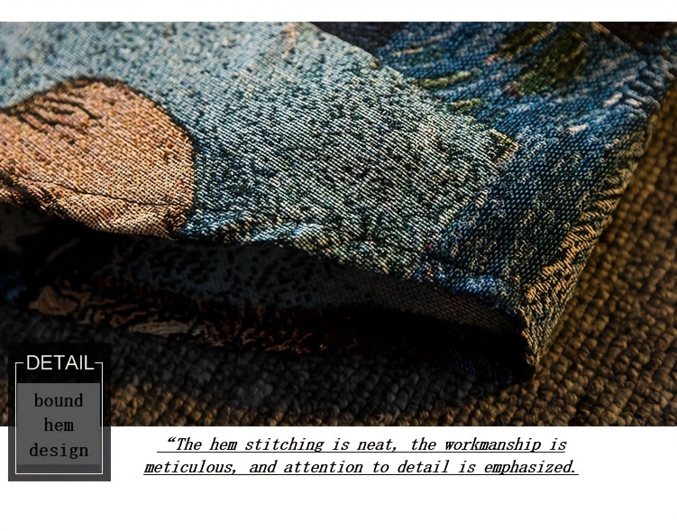 Pearson OBM Men's Slim-Fit Long Sleeve Shirt with Van Gogh-Inspired Embroidered Jacquard - Casual Street Style, Button-Up, Polyester, Machine Washable - Ideal for All Seasons & Great Gift Option