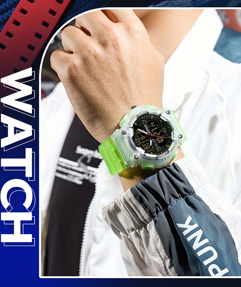 SANDA Men's Sporty Quartz Watch - Waterproof, Dual Display with Alarm, Date & Stopwatch Functions - Perfect Holiday Gift