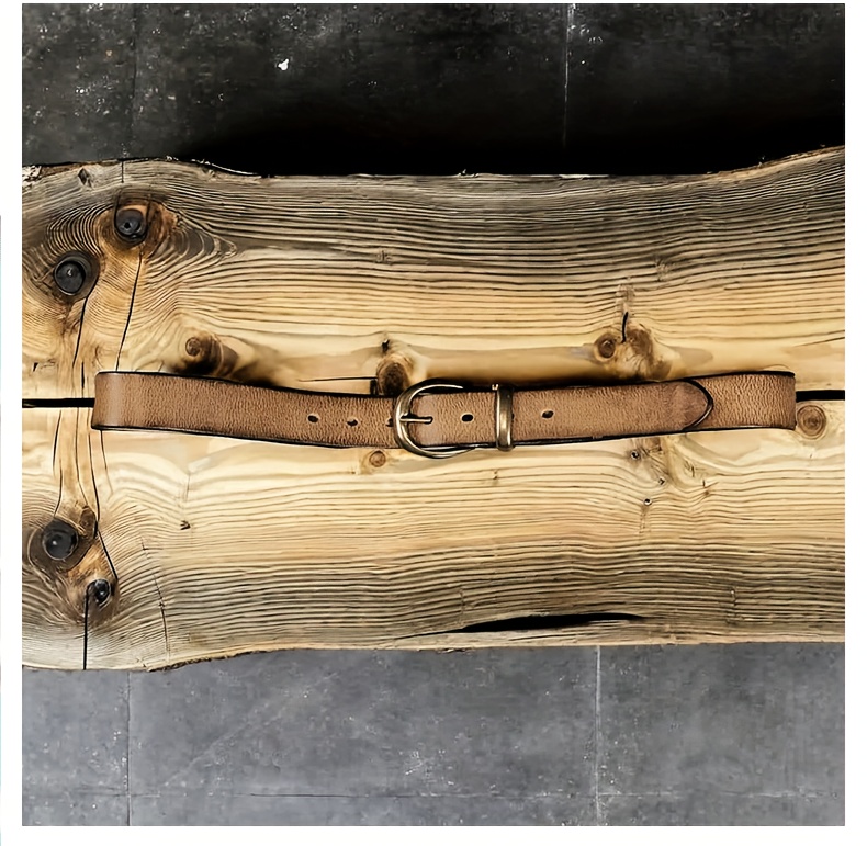 Leather Belt for Men and Women, Pure Cowhide, Retro and Versatile, Denim Belt with Top Layer Cowhide, Old Copper Buckle, Trendy and Cool, Valentine's Day