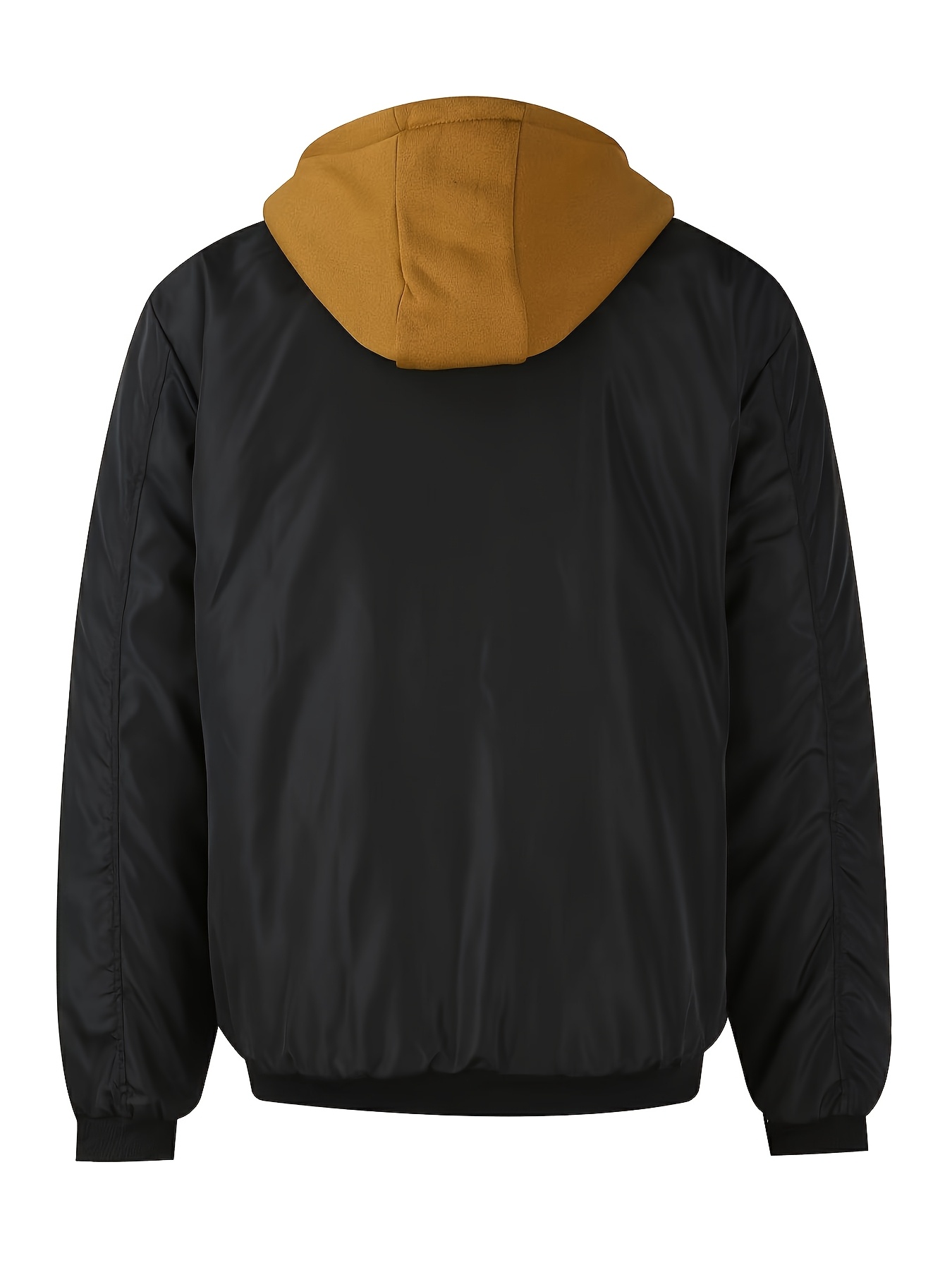 Pearson BOM Men's Fleece-Lined Hooded Jacket - Casual Olive Green Bomber with Zip Detail, Stretch Fabric, Perfect for Outdoor Activities in Fall & Winter, Outdoor Casual Jacket|Stylish Contrast Interior|Polyester Jacket