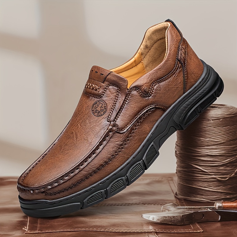 CLOHOO Men's Casual Slip-On Loafers - Fashion Minimalist All-Season Shoes with PU Upper & Lining, Rubber Sole, Round Toe Cap for Hiking, Outdoor & Daily Wear