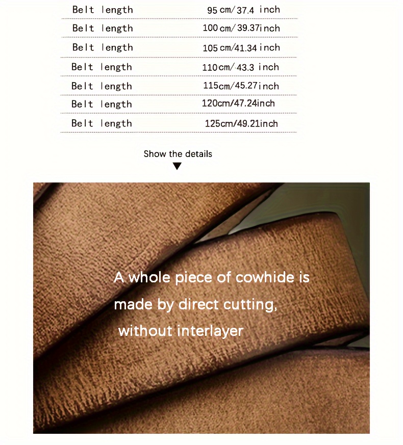 Leather Belt for Men and Women, Pure Cowhide, Retro and Versatile, Denim Belt with Top Layer Cowhide, Old Copper Buckle, Trendy and Cool, Valentine's Day