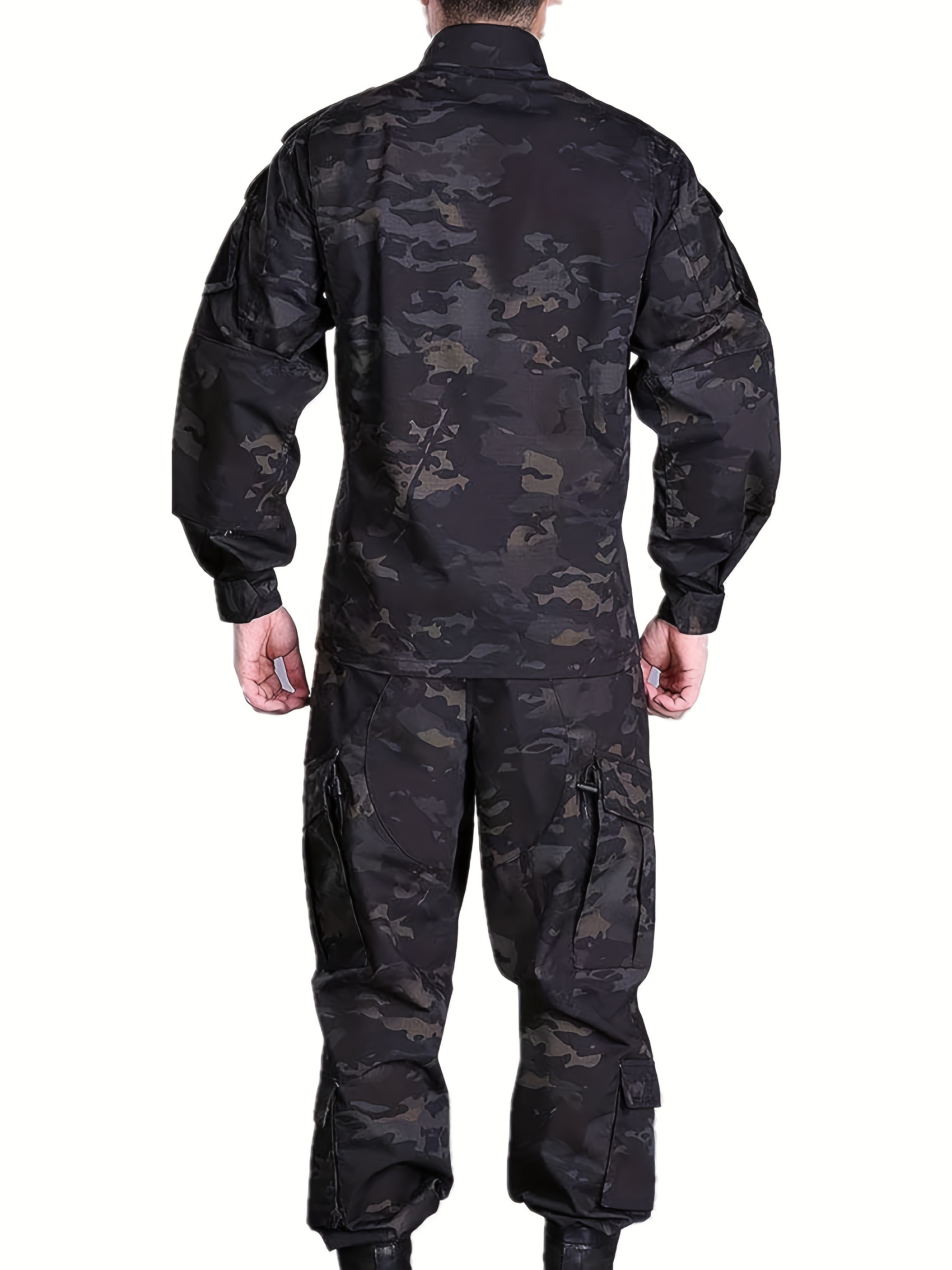 2nd Generation Camo Tactical Training Suit Set - Durable Polyester, Machine Washable, with Zippered Jacket & Cargo Pants, Ideal for Outdoor Activities in Spring/Fall