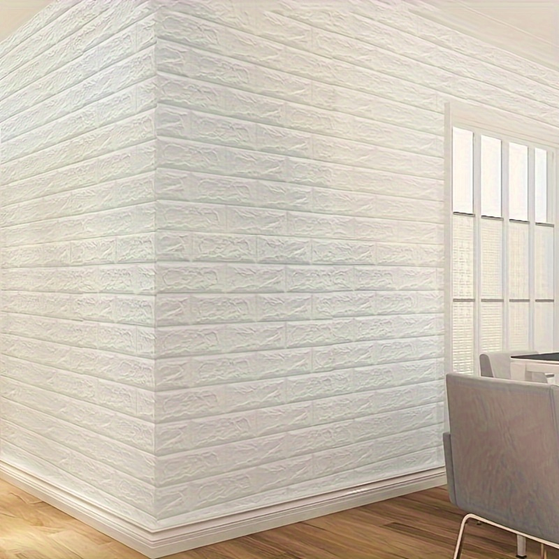 100pcs 3D Textured Wall Tile Stickers - Easy Peel & Stick, Waterproof, Self-Adhesive for DIY Home Decor in Living Room, Bedroom, Kitchen & More, Paper, Gym