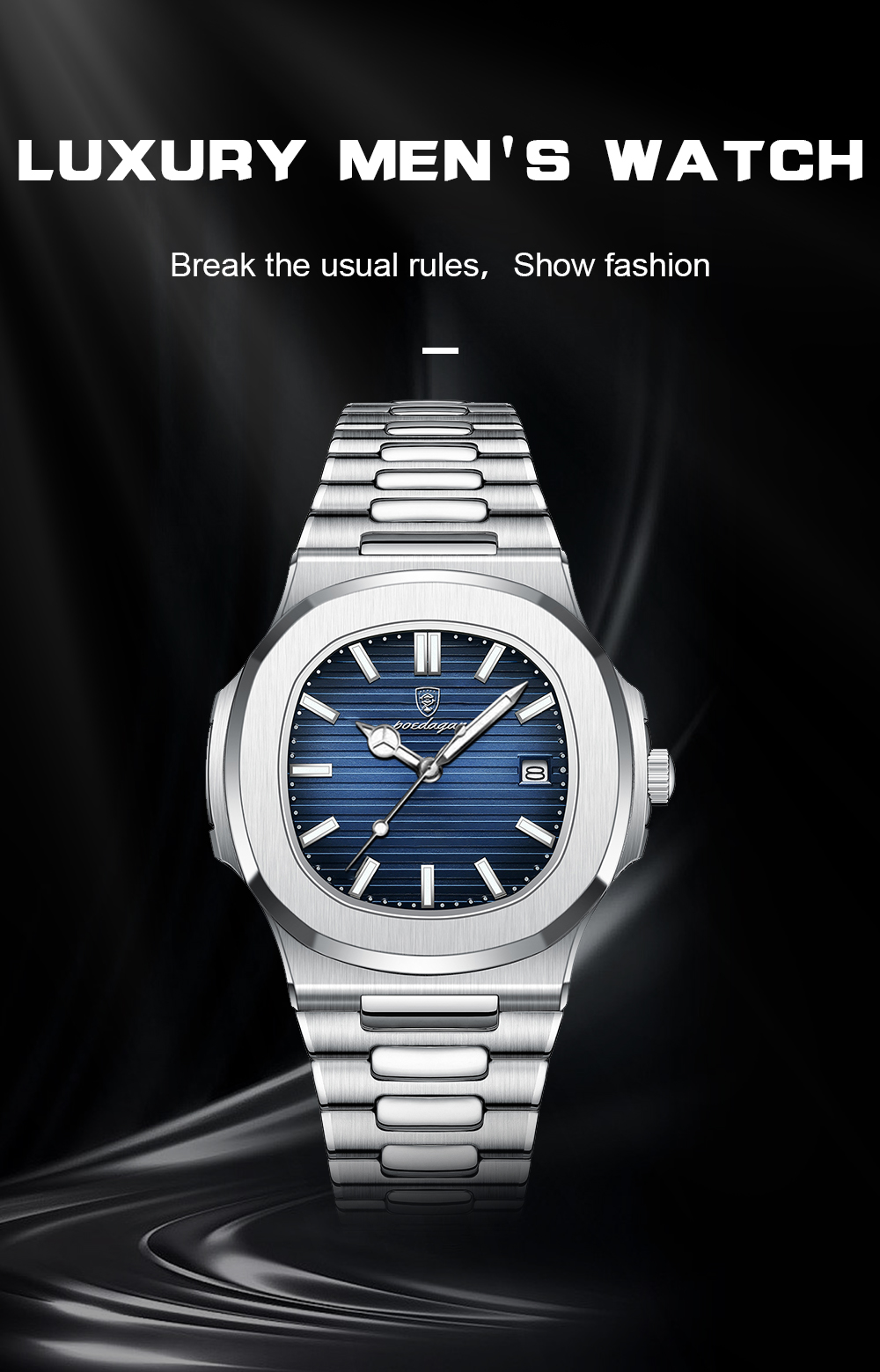 POEDAGAR High Quality Ultra-thin Calendar Quartz Business Men's Casual Watch