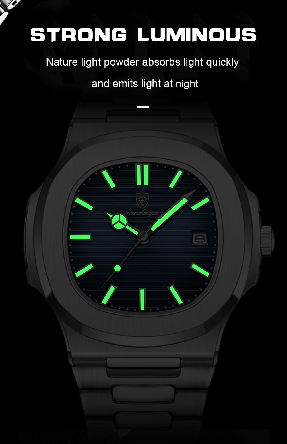 POEDAGAR High Quality Ultra-thin Calendar Quartz Business Men's Casual Watch
