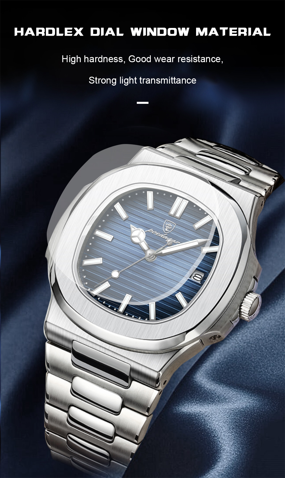 POEDAGAR High Quality Ultra-thin Calendar Quartz Business Men's Casual Watch