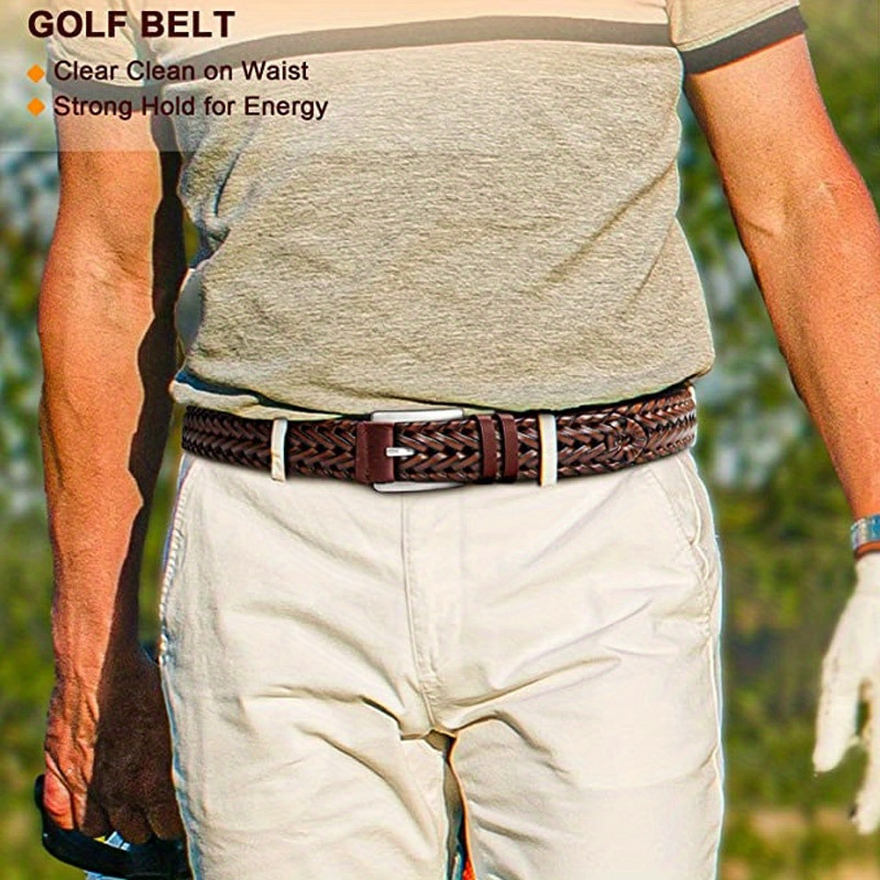 2pcs Men's Genuine Leather Belt - Vintage Style, Square Buckle for Jeans & Pants, Perfect Gift Idea