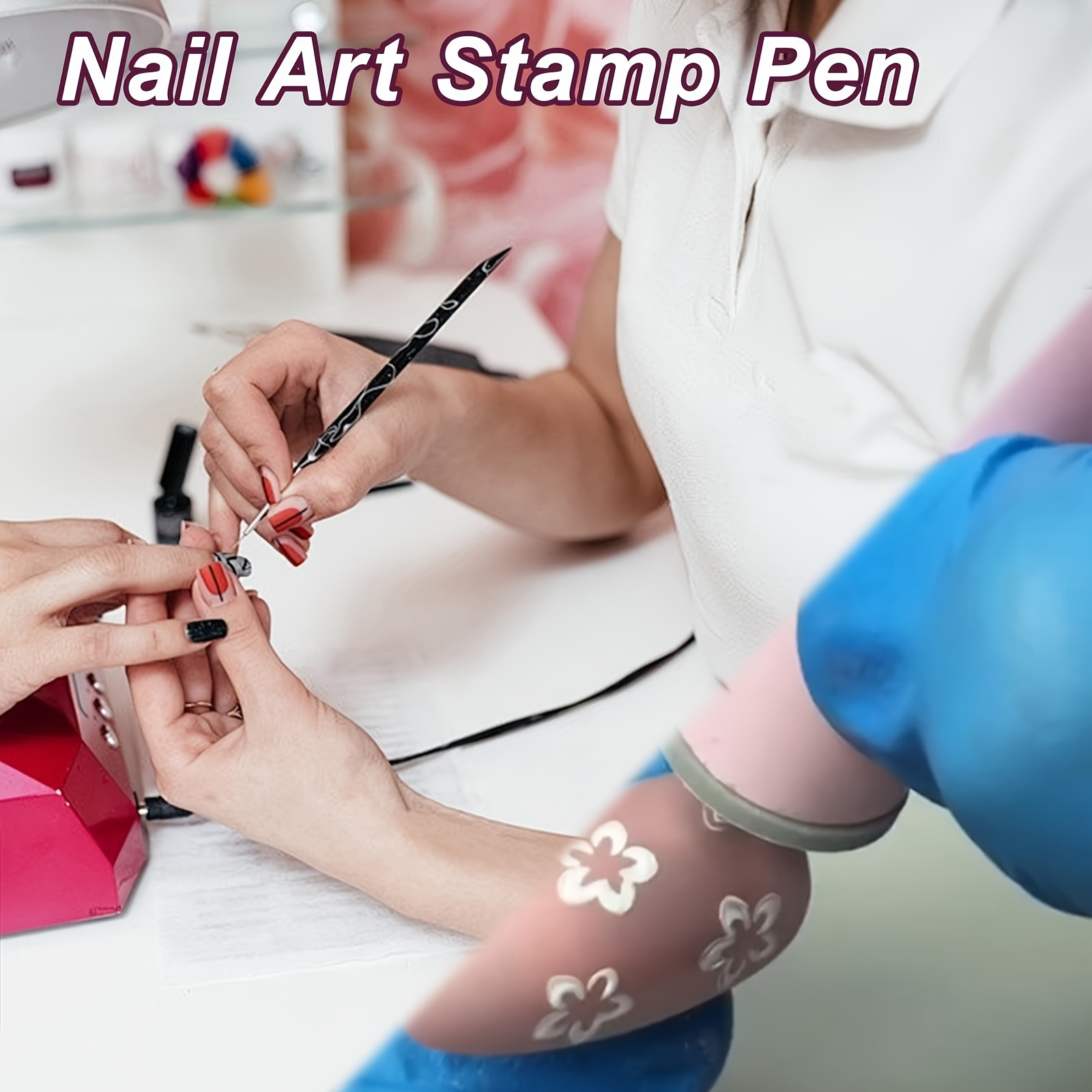 10/15pcs Nail Art Stamping Kit - Precision Tools for DIY Manicures, Various floral patterns& Templates, Women's DIY Nail Art Tools, Fragrance Free, Foot and Hand Care Accessories