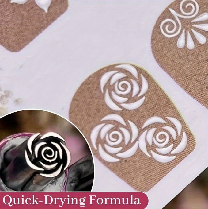 10/15pcs Nail Art Stamping Kit - Precision Tools for DIY Manicures, Various floral patterns& Templates, Women's DIY Nail Art Tools, Fragrance Free, Foot and Hand Care Accessories
