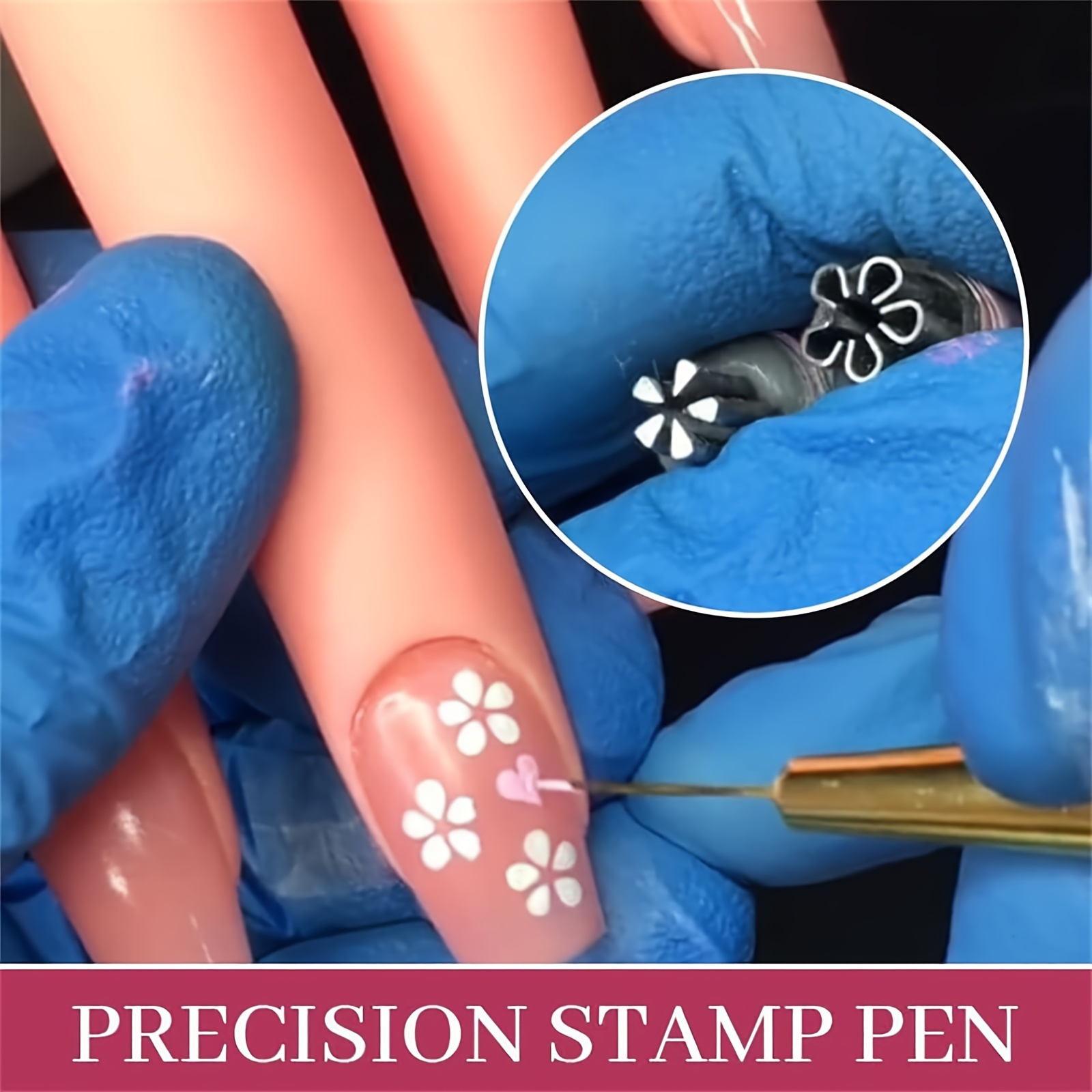 10/15pcs Nail Art Stamping Kit - Precision Tools for DIY Manicures, Various floral patterns& Templates, Women's DIY Nail Art Tools, Fragrance Free, Foot and Hand Care Accessories