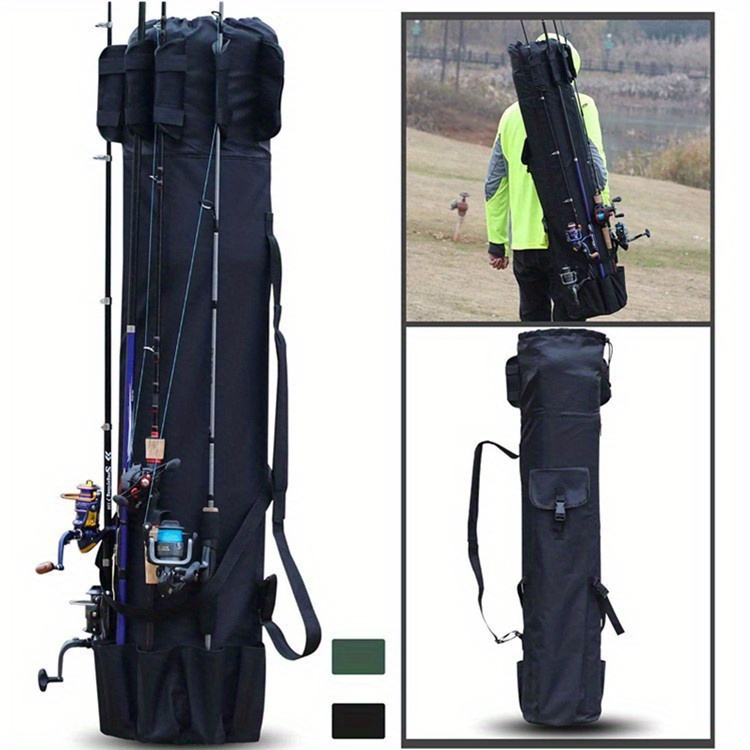 Black Green Durable Wholesale Outdoor Round Fishing Rod Bag Multifunctional Fishing Pole Holder Multi-Color Large Capacity Sea Gear Storage Bag